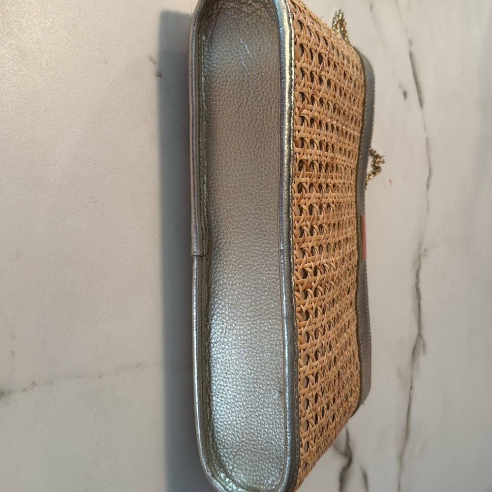 Lilly Pulitzer Woven Rattan Clutch with Gold Trim - Picture 2 of 5